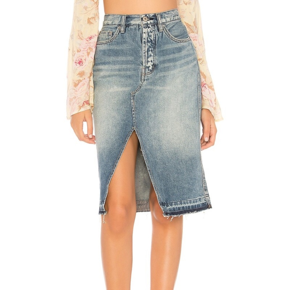 NWT Free People Denim Midi Skirt